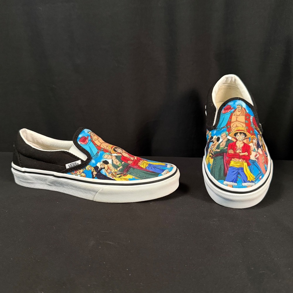 Vans Customs One Piece Luffy Straw Hat Slip On Shoes Anime Mens 4.5 Womens 6
